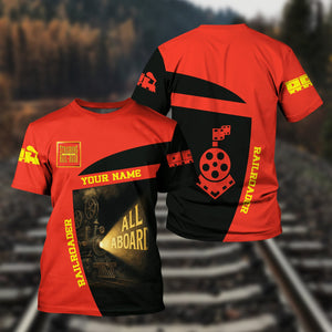 Railspirit Personalized Strasburg Railroad T-Shirt All Aboard Steam Train Movie Projector Style Shirt