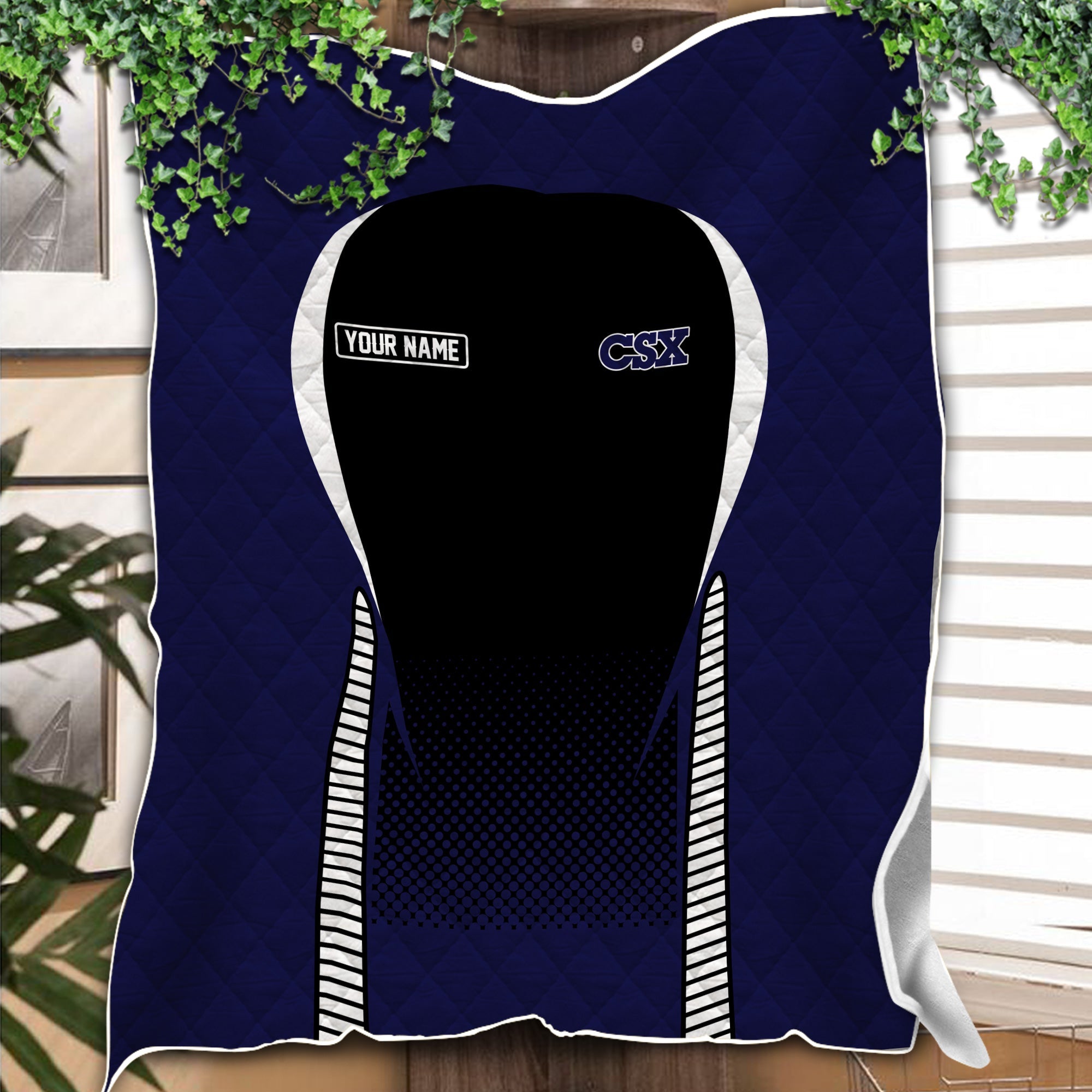 Railspirit Personalized CSX Transportation Railroad Premium Quilts Train Premium Quilts Gift Idea For Train Lover