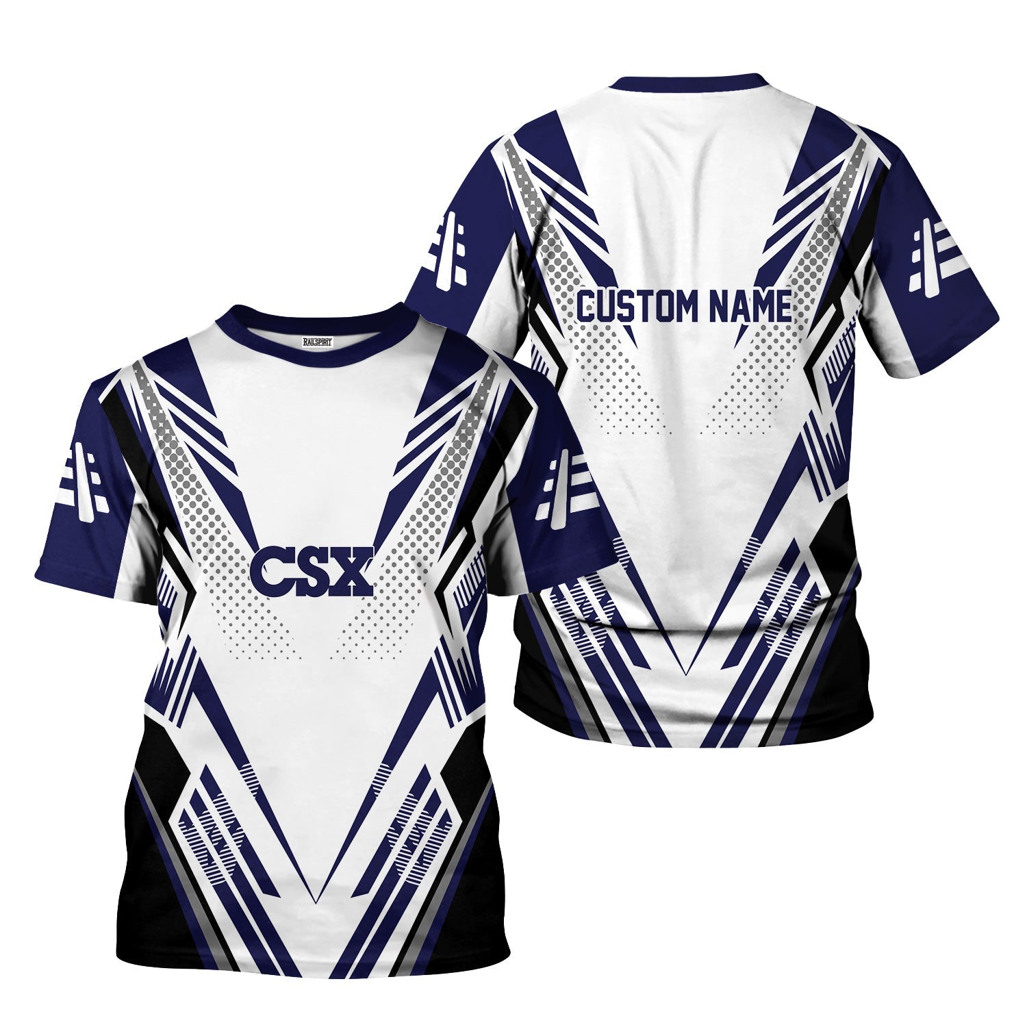 Railspirit Personalized CSX Transportation Railroad T-Shirt Railroad Tribute Design Train Shirt for Train Lovers