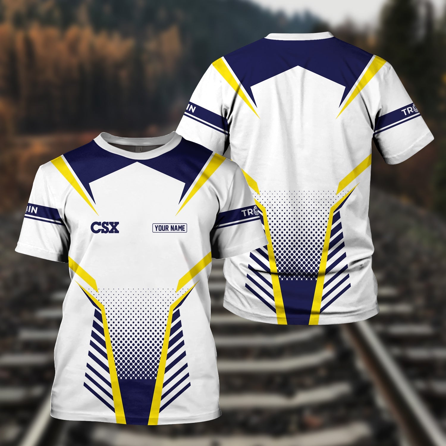 Railspirit Personalized CSX Transportation Railroad T Shirt Unisex Train Shirt All Over Print