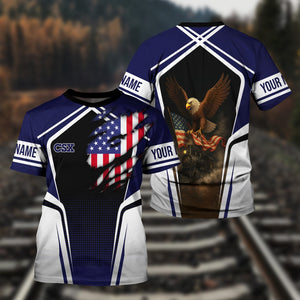 Railspirit Personalized CSX Transportation Railroad T Shirt American Eagle Vintage Train Shirt