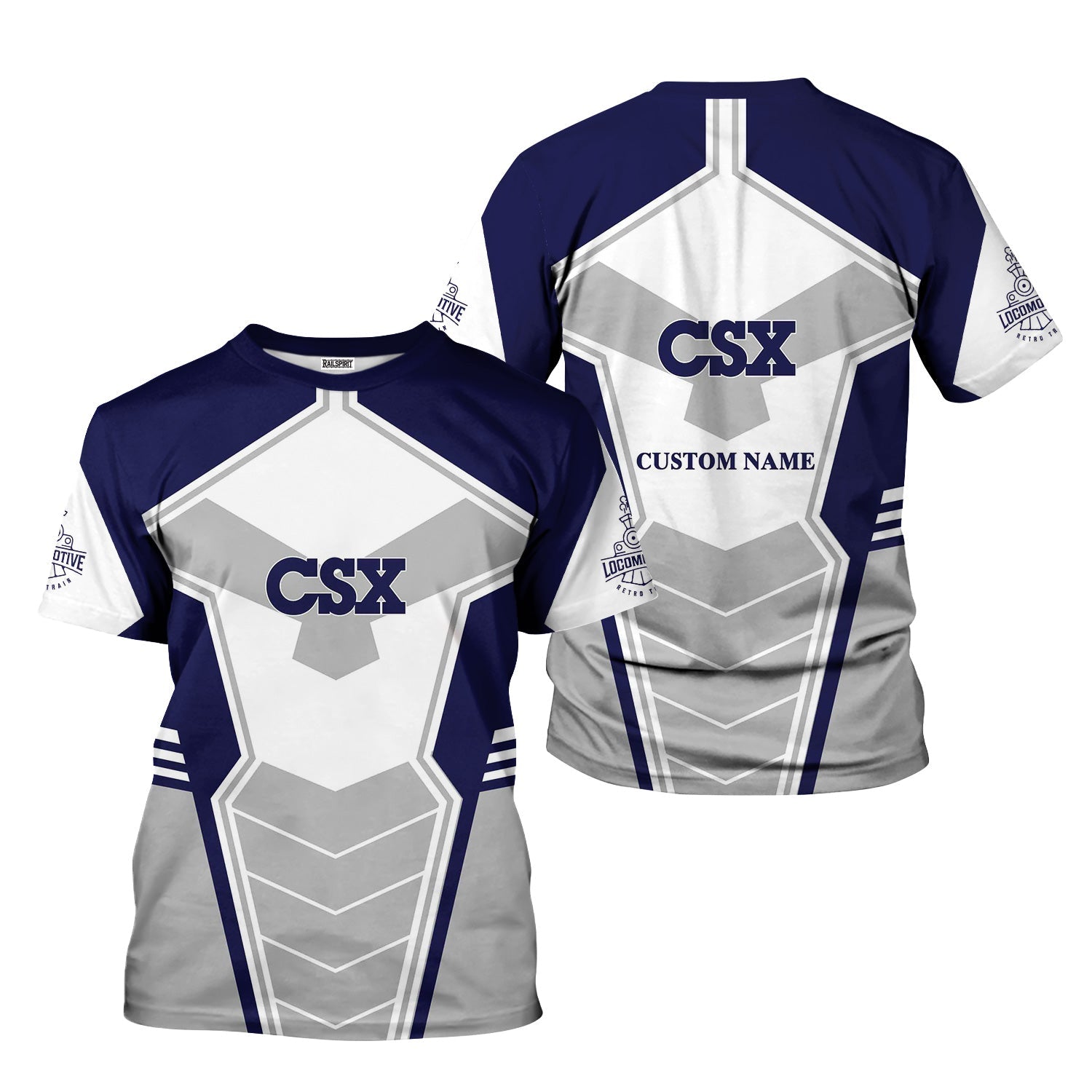 Railspirit Personalized CSX Transportation Railroad T-Shirt Engine-Inspired Style Train Shirt for Railroad Fanatic