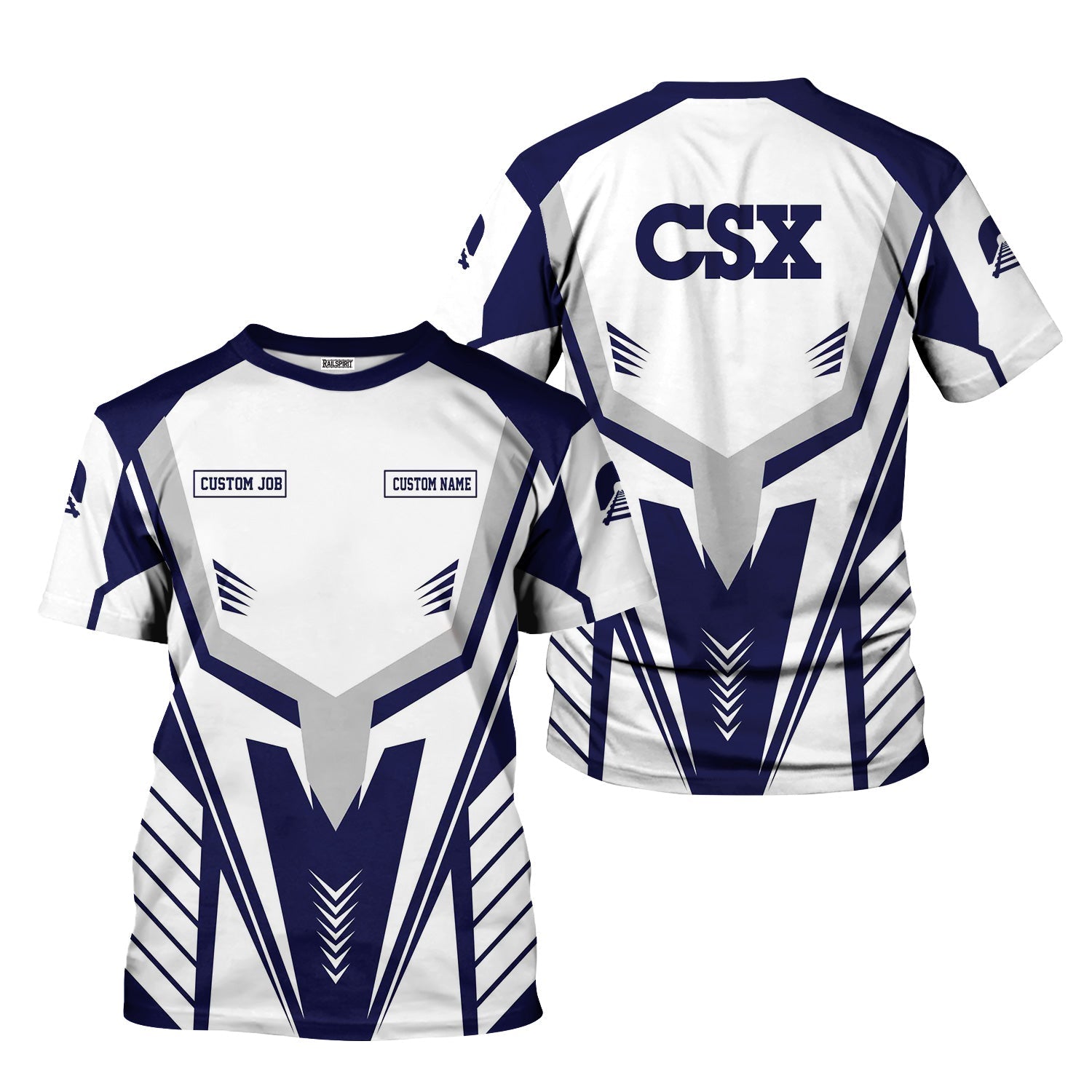 Railspirit Personalized CSX Transportation Railroad T-Shirt Workwear-Inspired with Custom Position Train Shirt