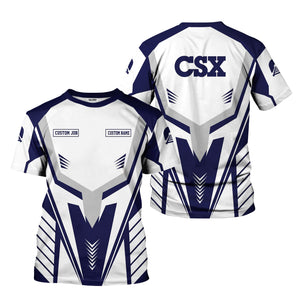 Railspirit Personalized CSX Transportation Railroad T-Shirt Workwear-Inspired with Custom Position Train Shirt