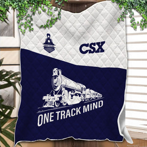 Railspirit Personalized CSX Transportation Railroad Premium Quilt One Track Mind Train Premium Quilt Gift Idea For Train Lover