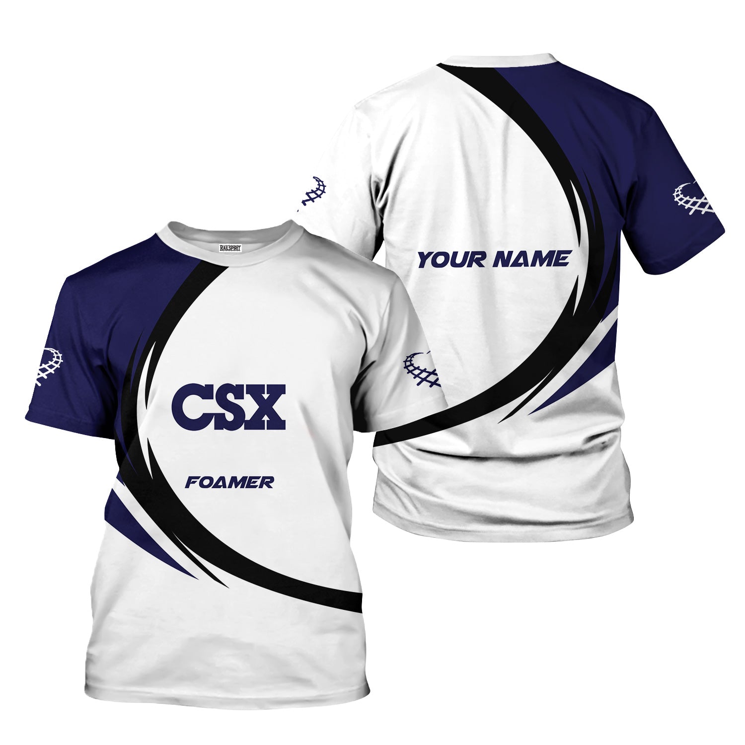 Railspirit Personalized CSX Transportation Railroad T-Shirt Unique Graphic Style Shirt For Train Enthusiasts