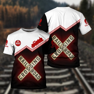 Railspirit Personalized Monon Railroad T Shirt Railroad Crossing Printed Train Track Shirt