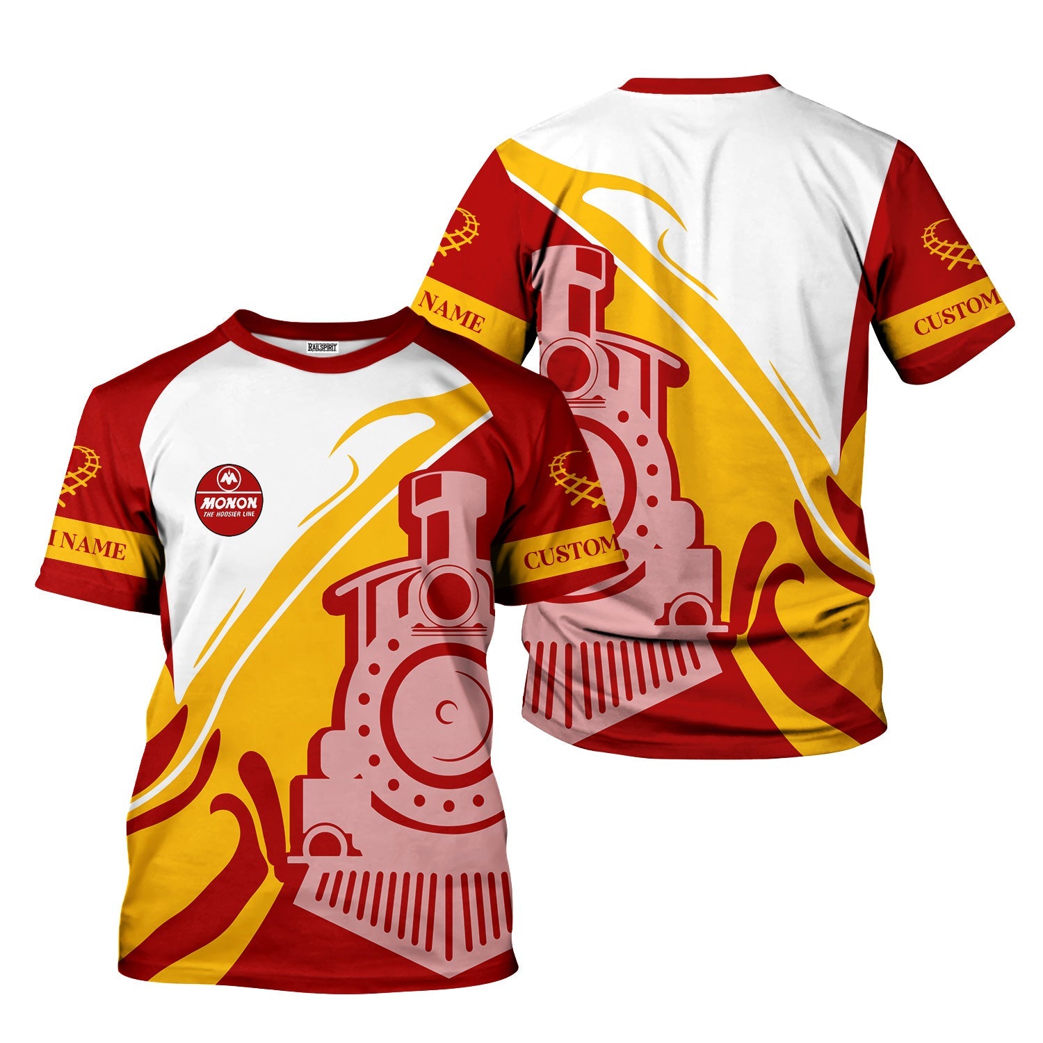 Railspirit Personalized Monon Railroad T-Shirt Flame-Inspired Style Shirt Gift Idea For Train Lovers