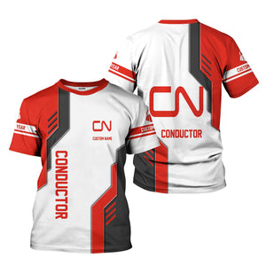 Railspirit Personalized Canadian National Railroad T-Shirt Unique Railway Style with Custom Job Train Shirt
