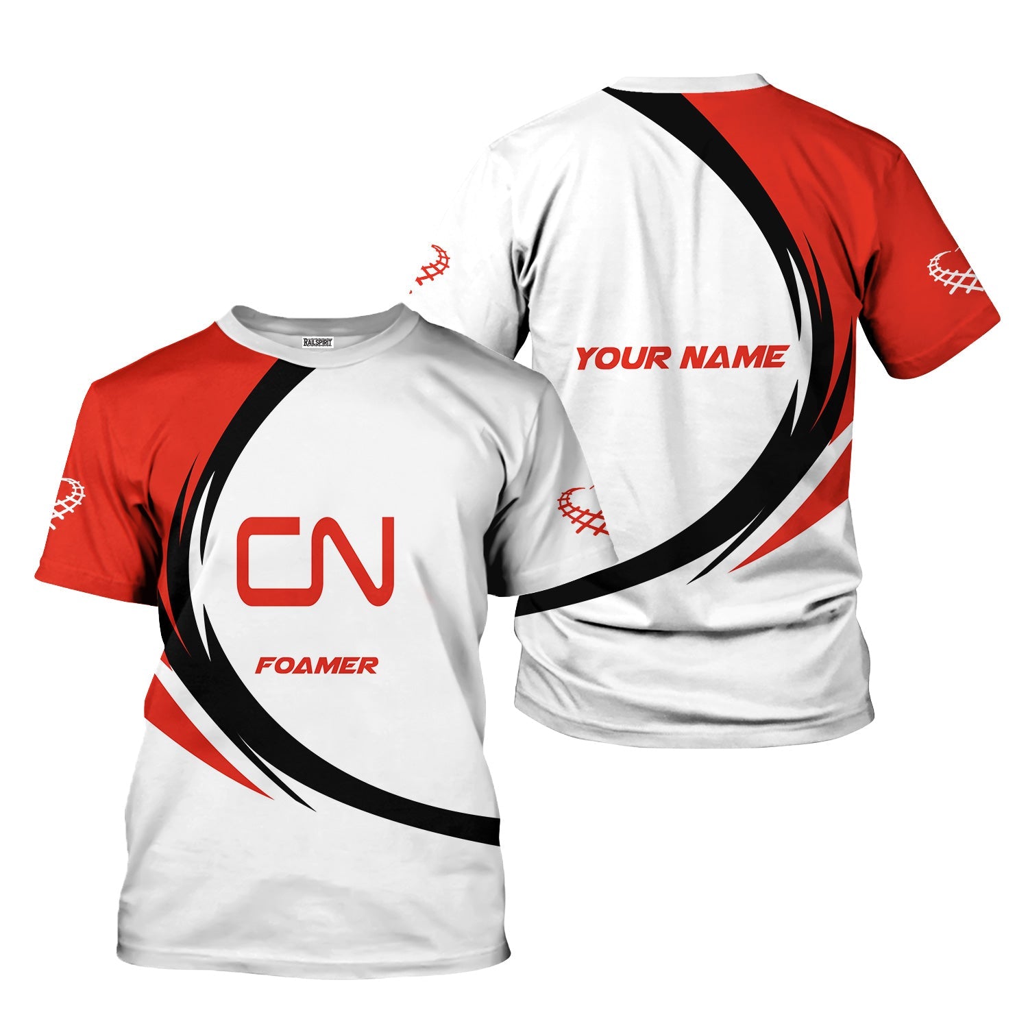Railspirit Personalized Canadian National Railroad T-Shirt Unique Graphic Style Shirt For Train Enthusiasts