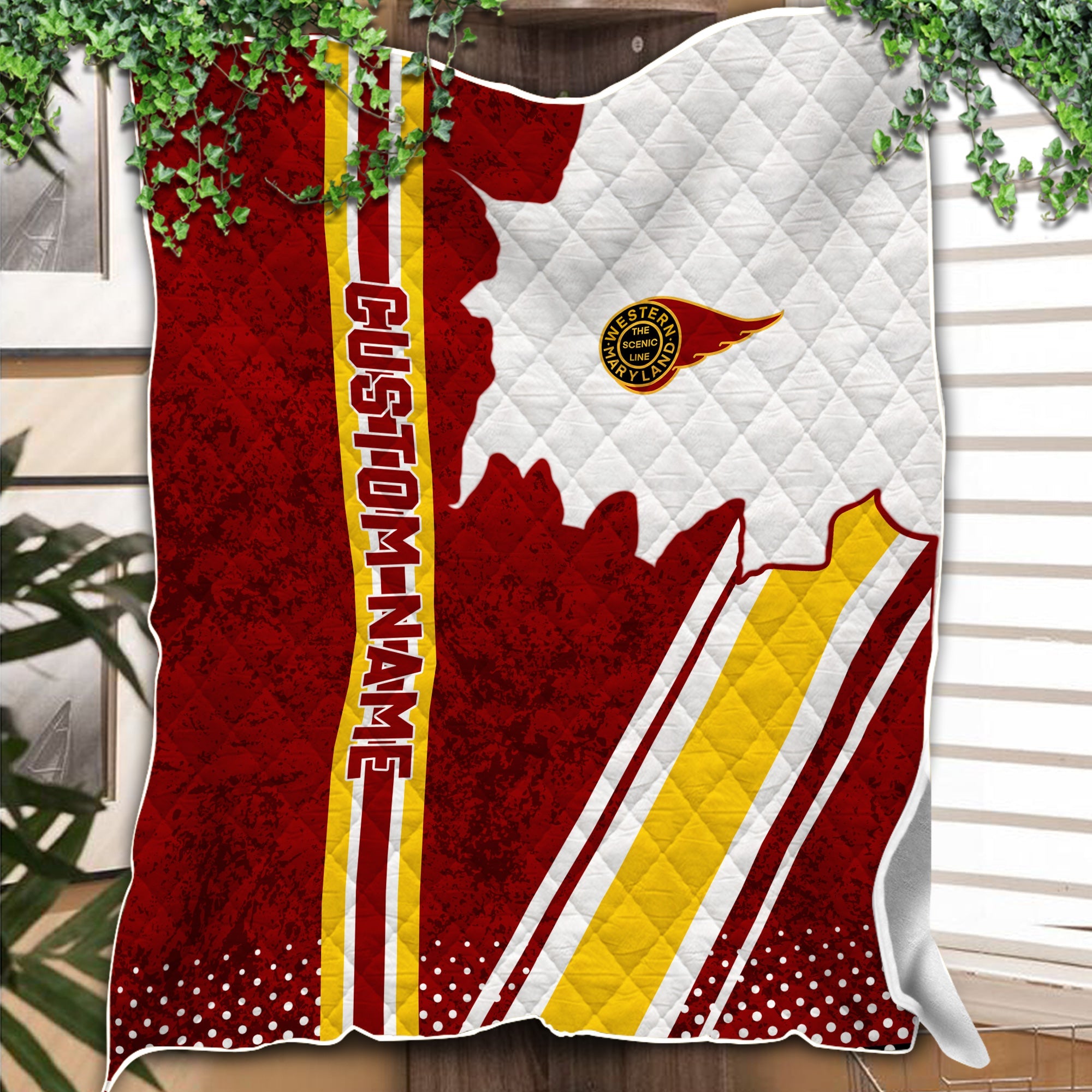 Railspirit Personalized Western Maryland Railway Premium Quilts Vintage All Over Printed Premium Quilts