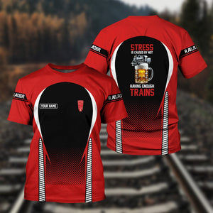 Railspirit Personalized Bangor And Aroostook Railroad T Shirt Stress Is Caused By Not Having Enough Trains Shirt All Over Print