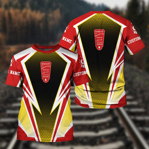 Railspirit Personalized Bangor And Aroostook Railroad T-Shirt Lightning Graphic Style Shirt Gift Idea For Train Lover