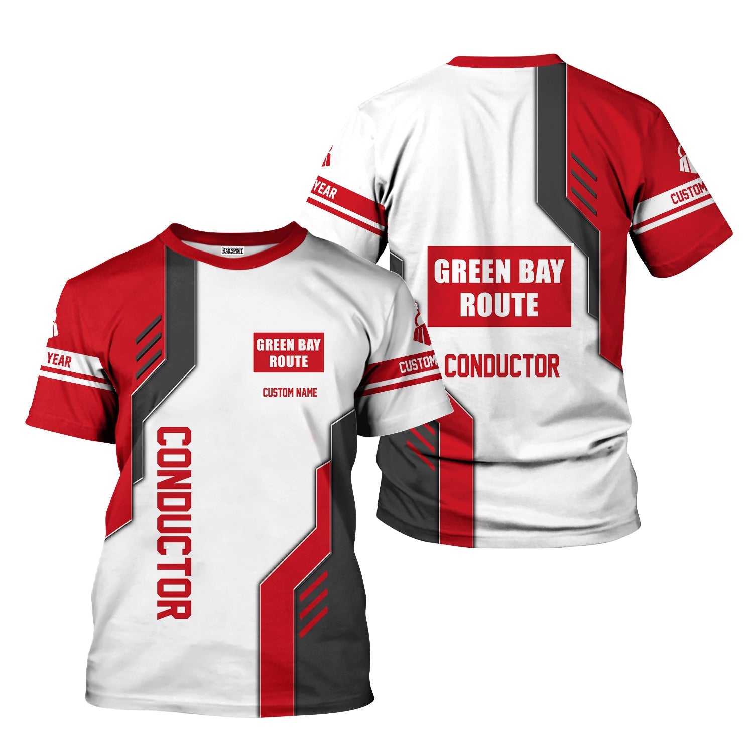 Railspirit Personalized Green Bay & Western Railroad T-Shirt Unique Railway Style with Custom Job Train Shirt