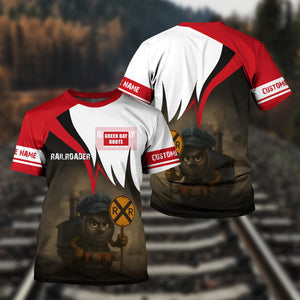 Railspirit Personalized Green Bay & Western Railroad T-Shirt Angry Train Shirt Gift Idea For Train Lover