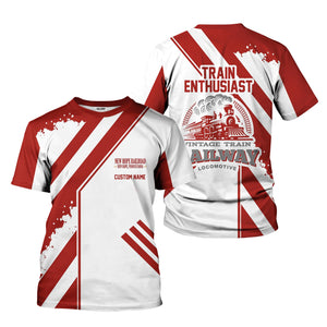 Railspirit Personalized New Hope Railroad T-Shirt Locomotive Design Train Shirt for Train Enthusiast