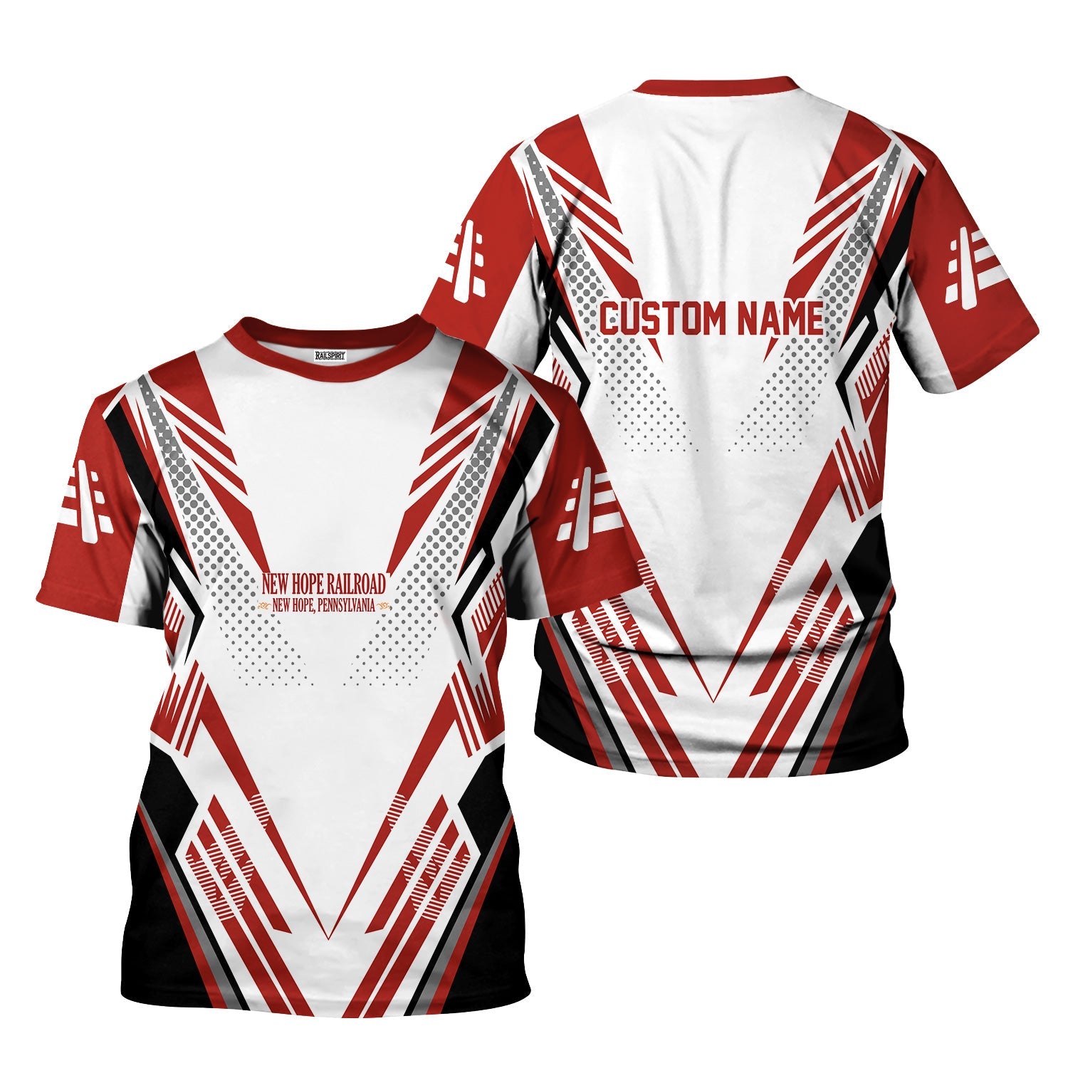 Railspirit Personalized New Hope Railroad T-Shirt Railroad Tribute Design Train Shirt for Train Lovers