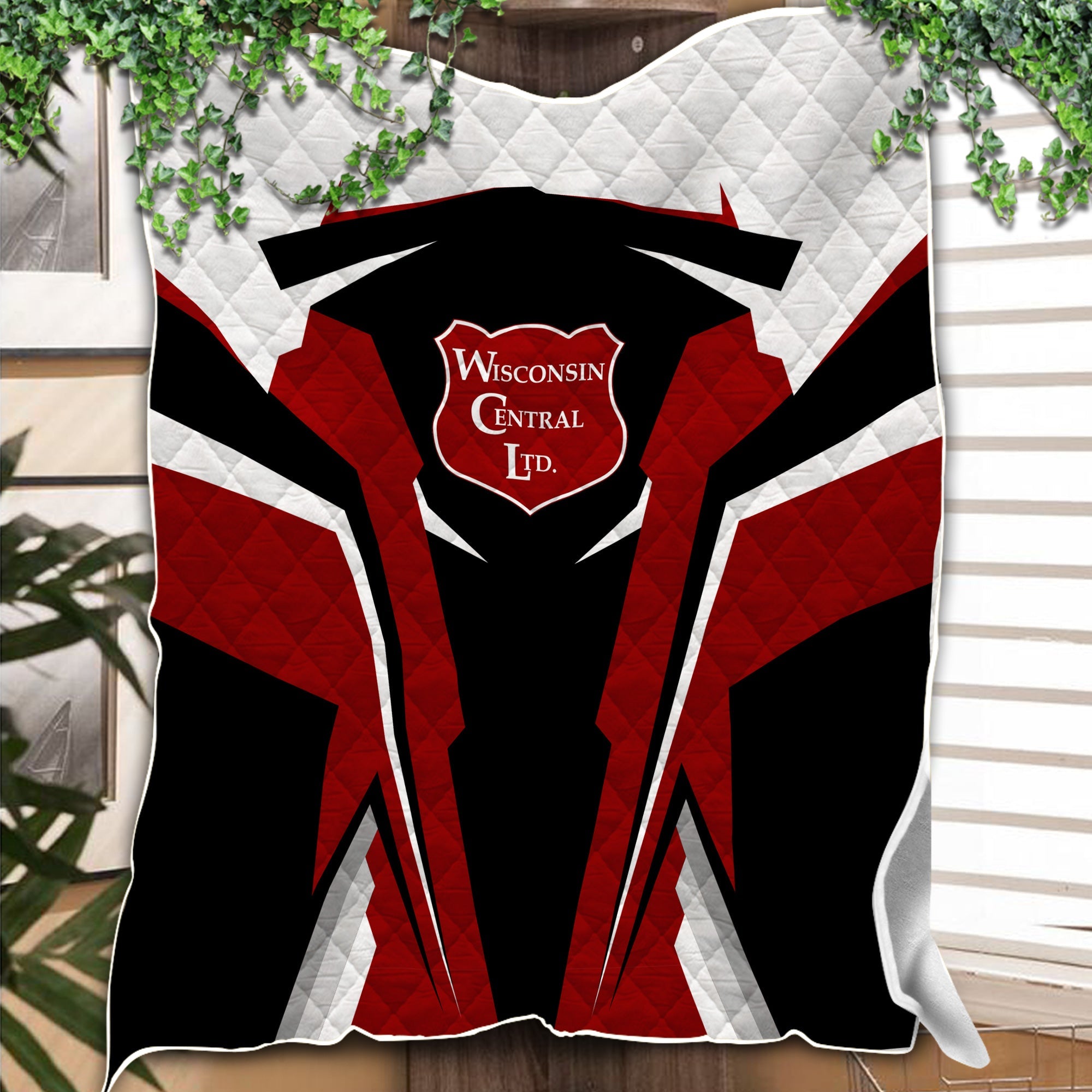 Railspirit Personalized Wisconsin Central Ltd Railroad Premium Quilts Strong Line Train Premium Quilts Gift Idea For Train Lover