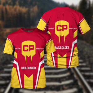Railspirit Personalized Canadian Pacific Railroad T-Shirt Custom Year Railroader Shirt Gift Idea For Train Lover