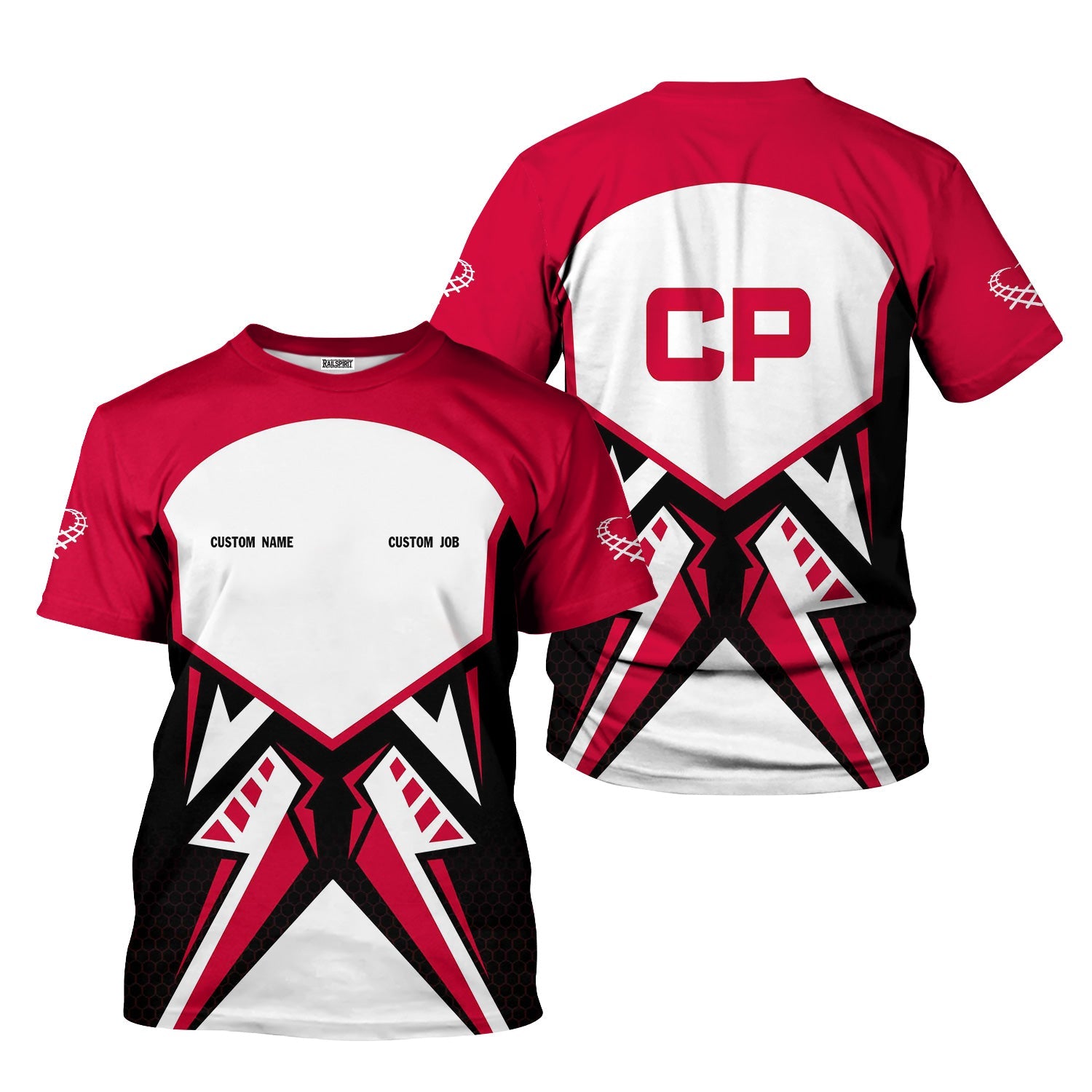 Railspirit Personalized Canadian Pacific Railroad T-Shirt Vibriant Style with Custom Position Train Shirt