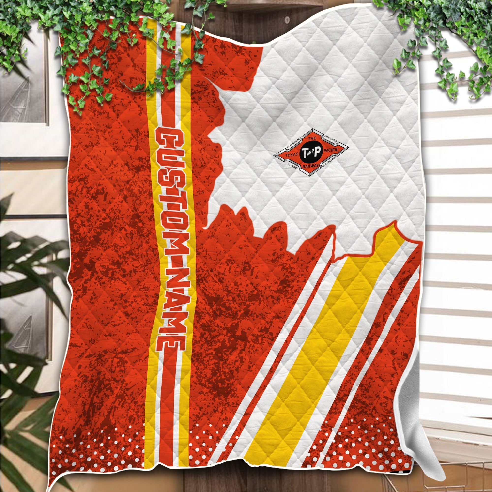 Railspirit Personalized Texas and Pacific Railway Premium Quilts Vintage All Over Printed Premium Quilts