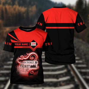 Railspirit Personalized Fleischmann And Western Railroad T Shirt Train Ticket American Locomotive Printed Train