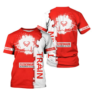 Railspirit Personalized Fleischmann And Western Railroad T-Shirt Engine Heartbeat and Track Love Style Shirt Gift Idea For Train Lovers