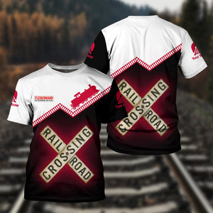 Railspirit Personalized Fleischmann And Western Railroad T Shirt Railroad Crossing Printed Train Track Shirt