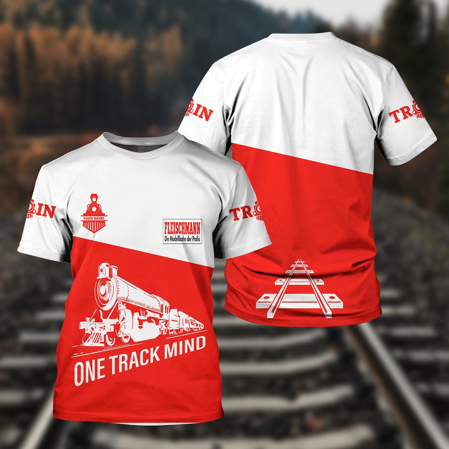 Railspirit Personalized Fleischmann And Western Railroad T Shirt One Track Mind Unisex Train Shirt Gift Idea For Train Lover