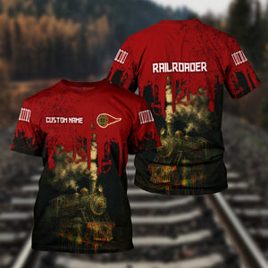 Railspirit Personalized Western Maryland Railway T-Shirt Vintage Train Art Style Shirt For Locomotive Fans