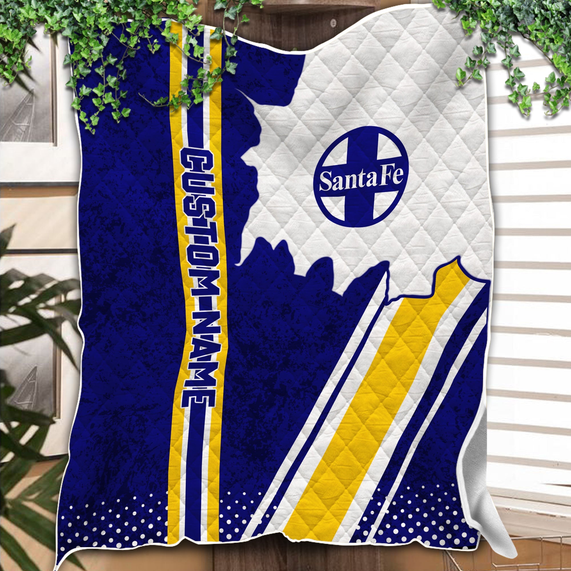 Railspirit Personalized Santa Fe Railway Premium Quilts Vintage Atchison, Topeka and Santa Fe Railway All Over Printed Premium Quilts
