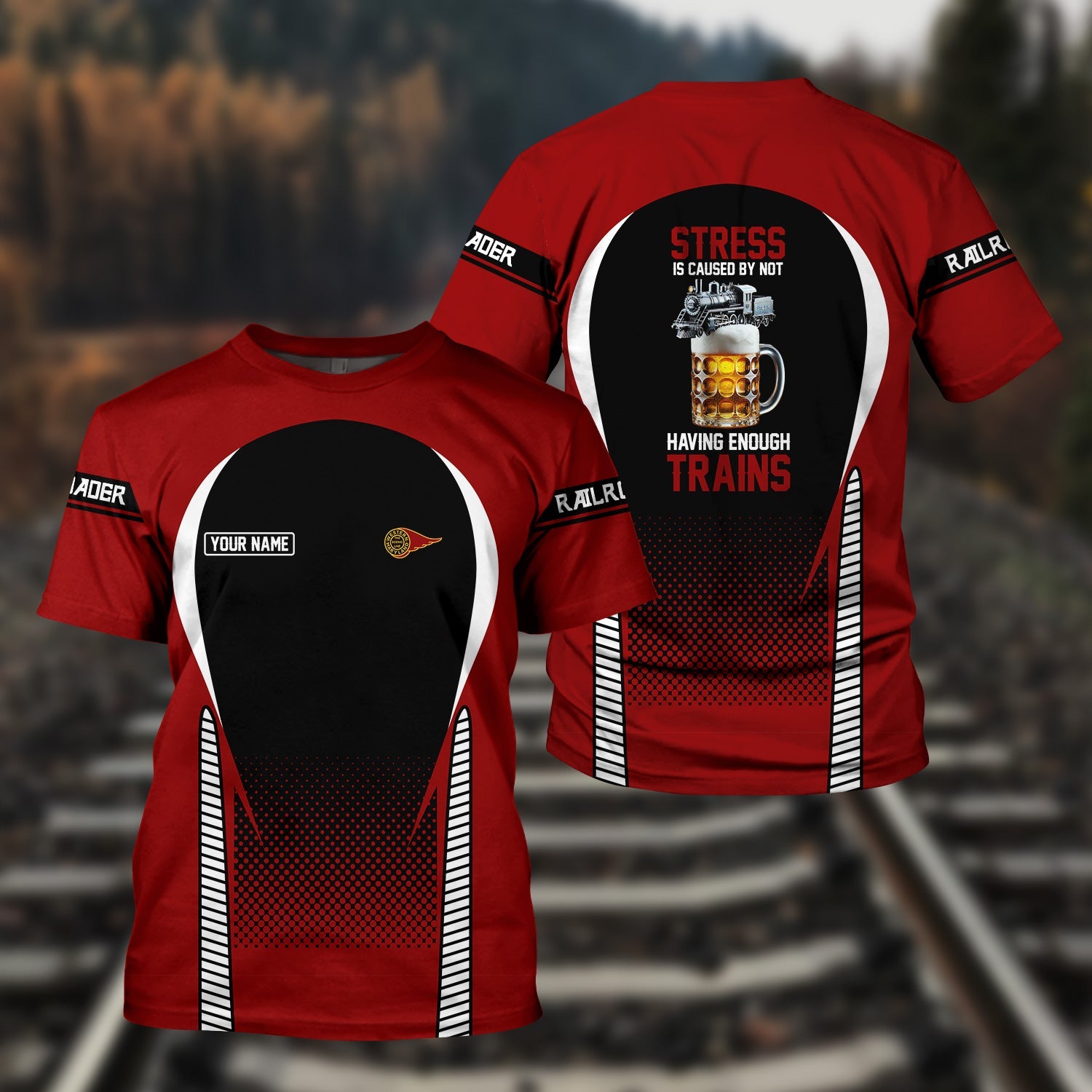 Railspirit Personalized Western Maryland Railway T Shirt Stress Is Caused By Not Having Enough Trains Shirt All Over Print