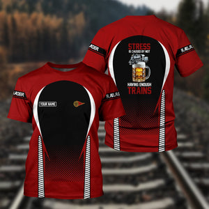 Railspirit Personalized Western Maryland Railway T Shirt Stress Is Caused By Not Having Enough Trains Shirt All Over Print