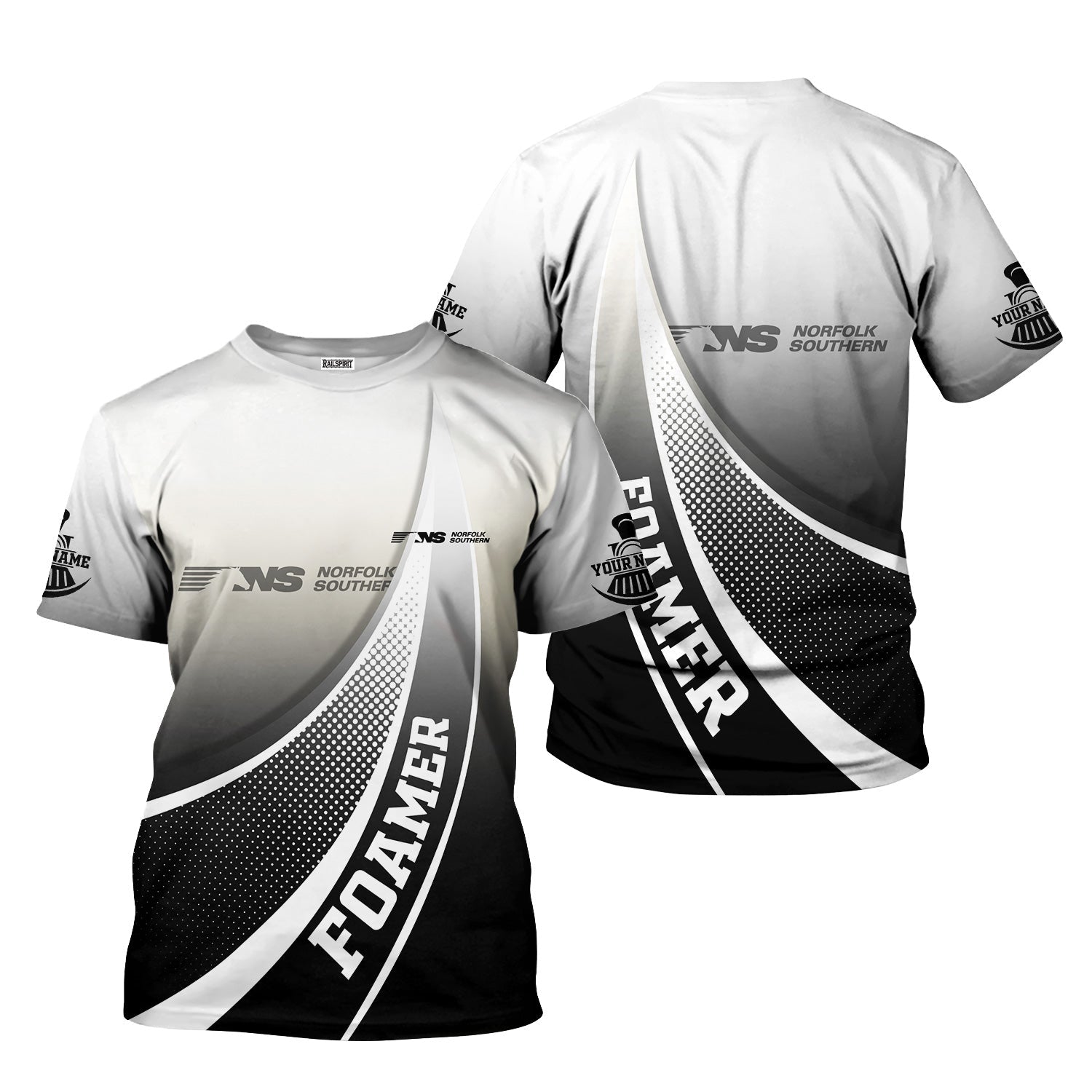 Railspirit Personalized Norfolk Southern Railway T-Shirt Railway-Themed Style Shirt Gift Idea For Trainspotter