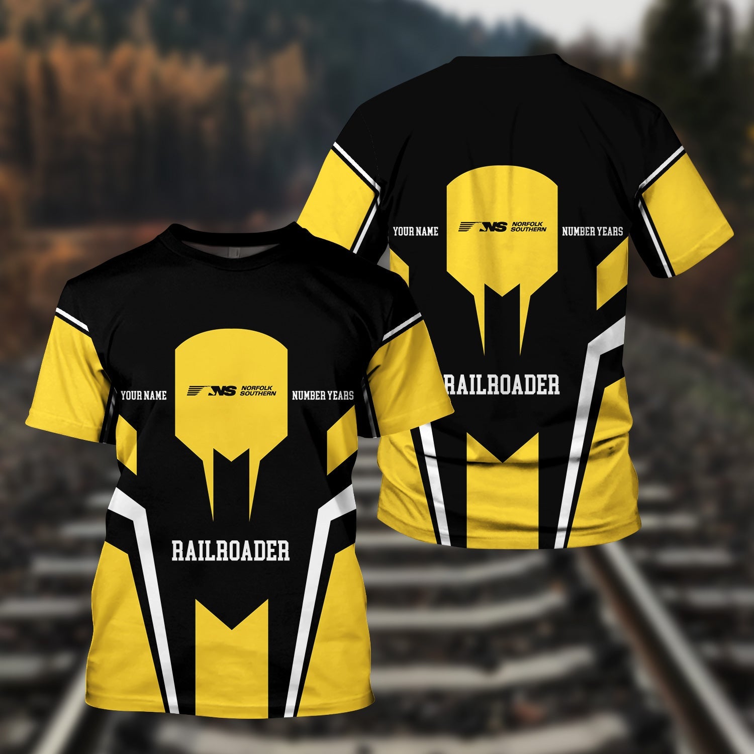 Railspirit Personalized Norfolk Southern Railway T-Shirt Custom Year Railroader Shirt Gift Idea For Train Lover