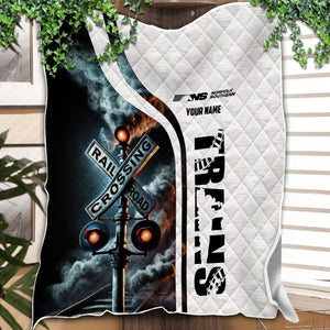 Railspirit Personalized Norfolk Southern Railway Premium Quilts Railroad Crossing Sign Quilts All Over Print