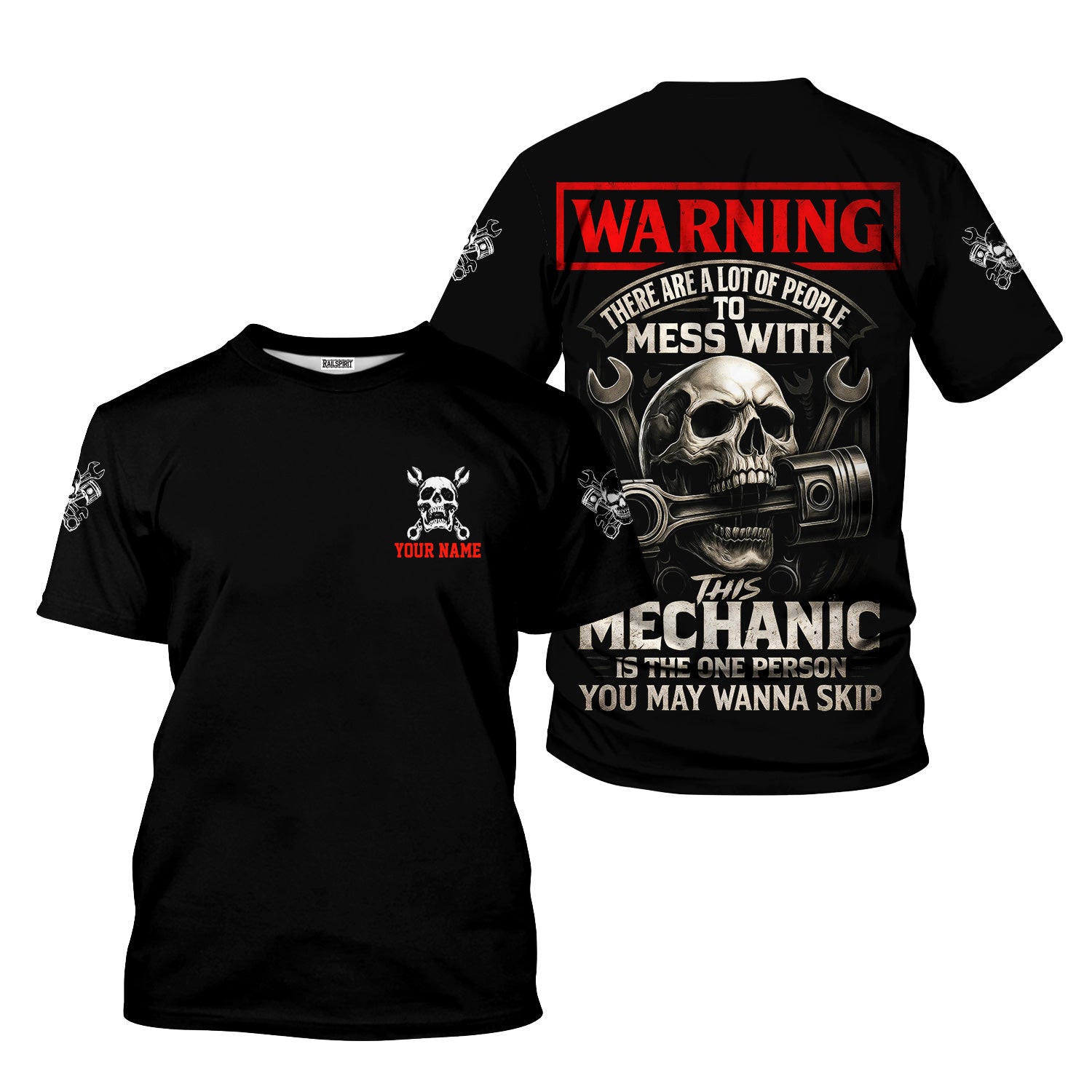 Personalized Mechanic Shirt, Warning This Mechanic Is The One Person You May Wanna Skip, Gift For Men