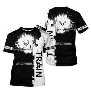 Railspirit Personalized Norfolk Southern Railway T-Shirt Engine Heartbeat and Track Love Style Shirt Gift Idea For Train Lovers
