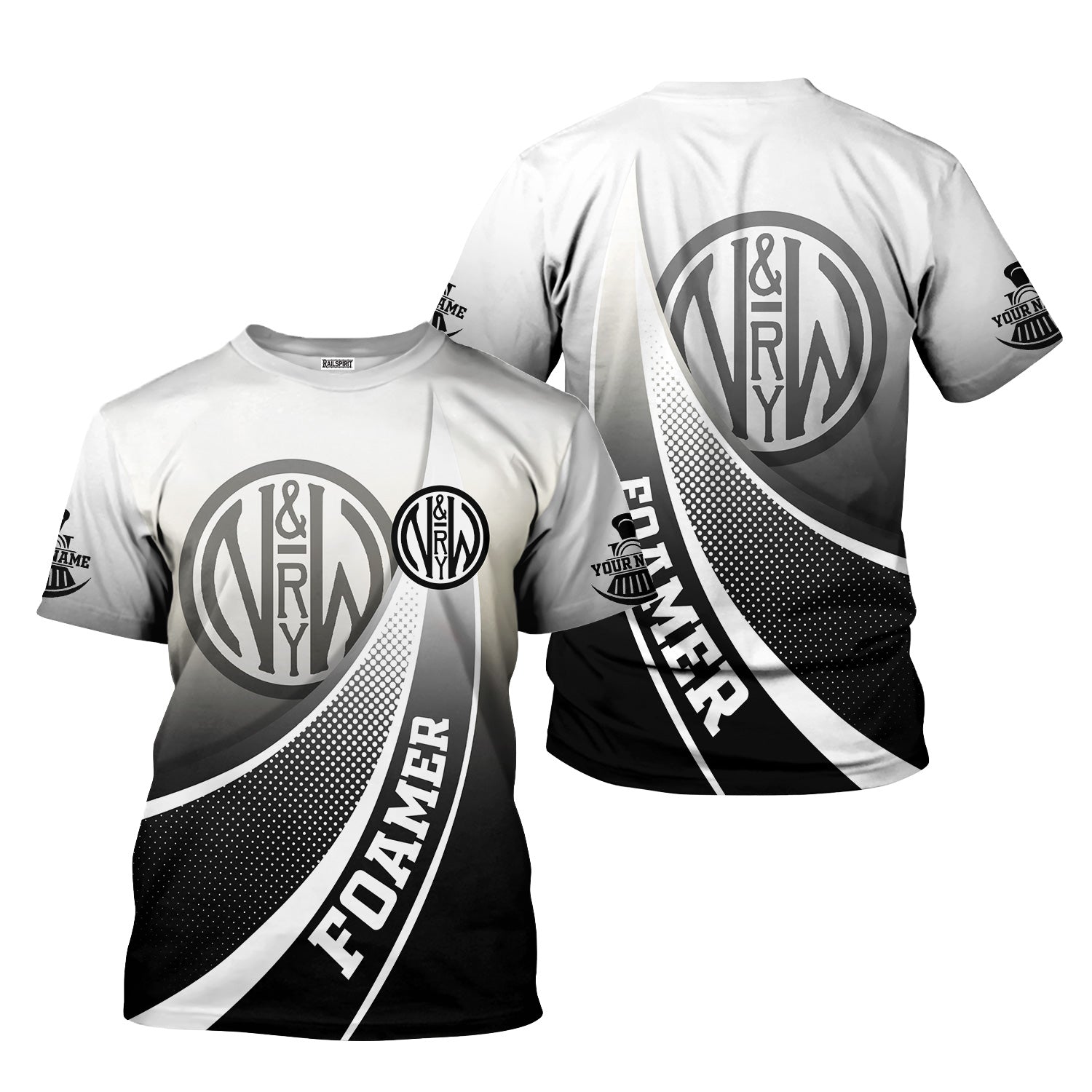 Railspirit Personalized Norfolk and Western Railway T-Shirt Railway-Themed Style N&W Shirt Gift Idea For Trainspotter