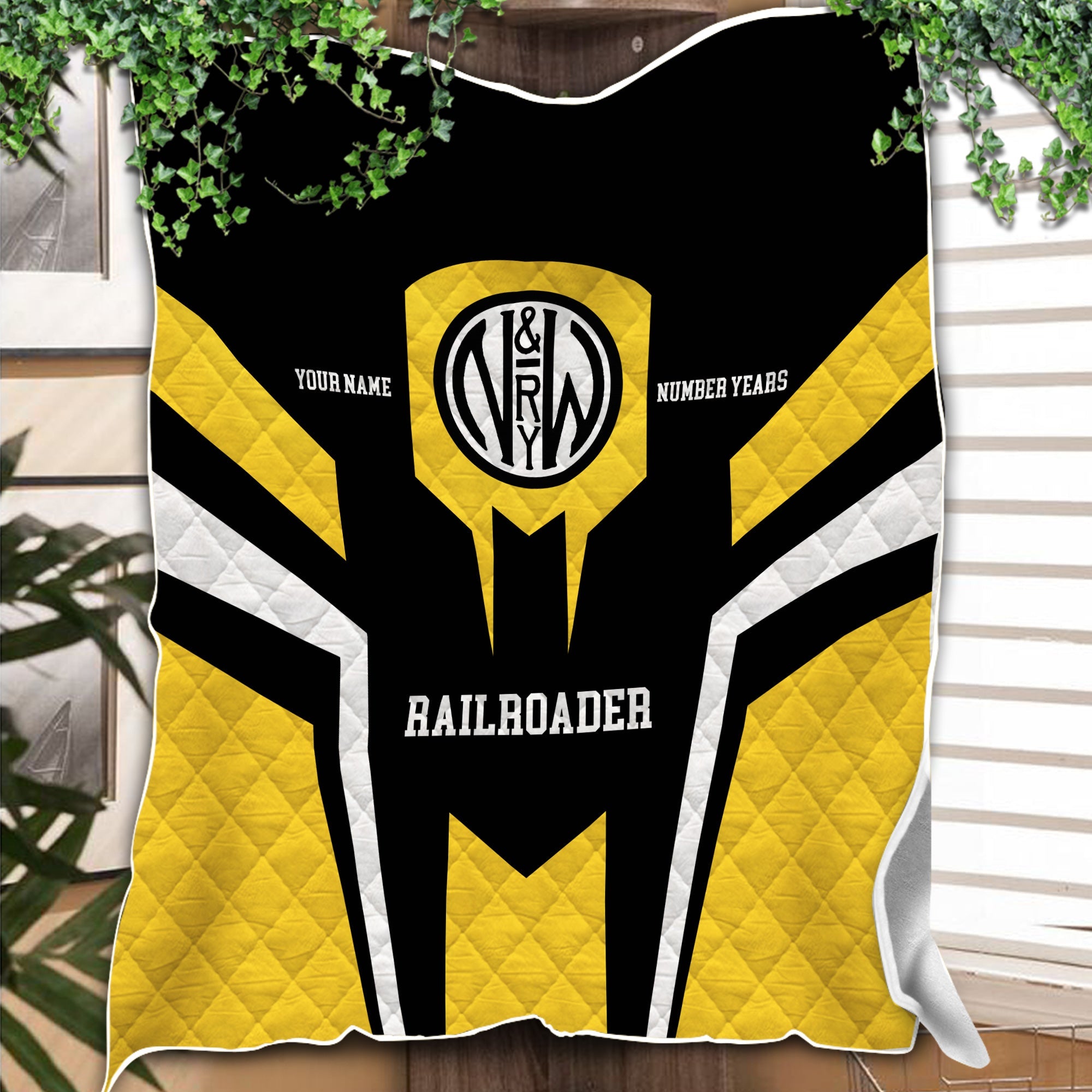 Railspirit Personalized Norfolk and Western Railway Premium Quilts Custom Year Railroader N&W Gift Idea For Train Lover