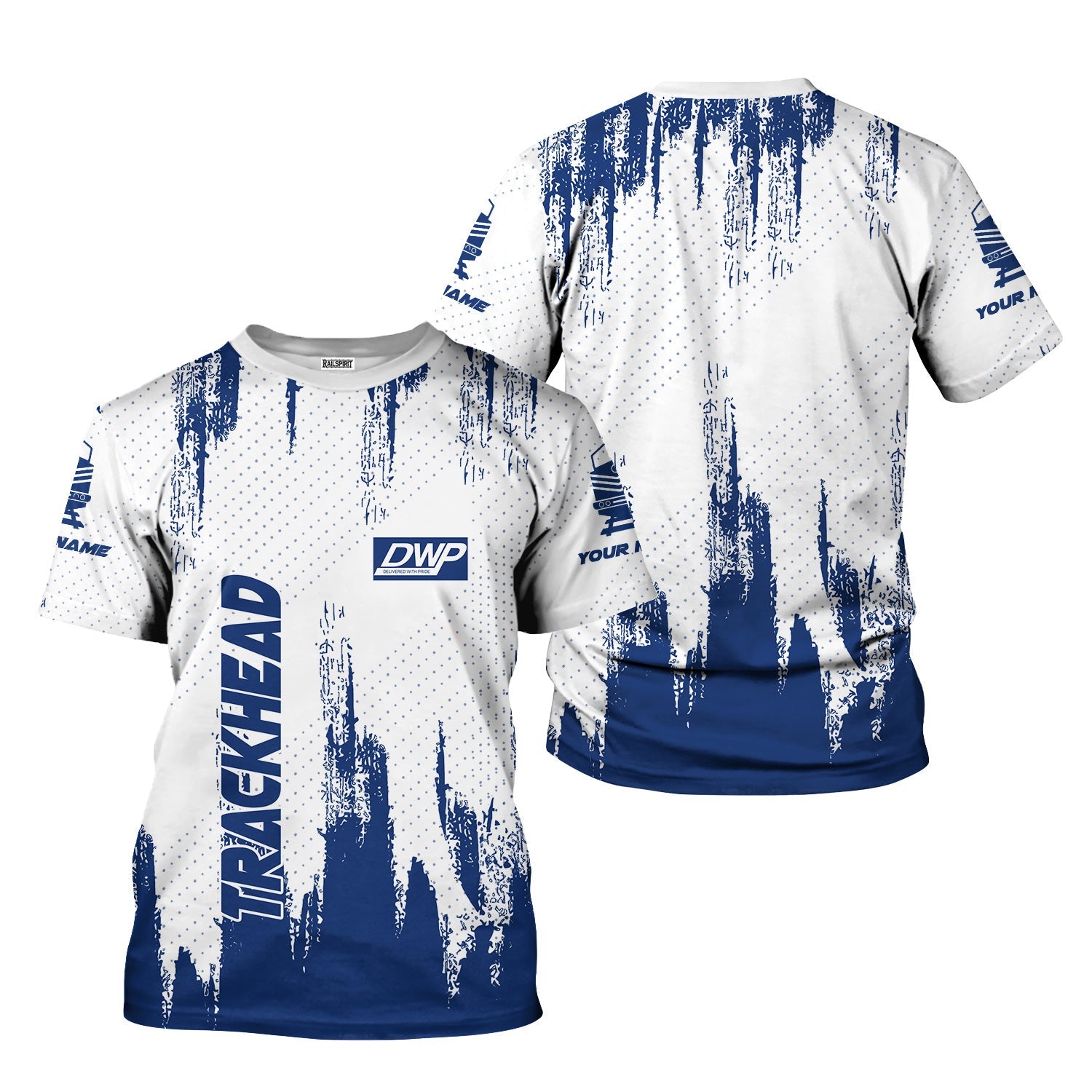 Railspirit Personalized Duluth, Winnipeg and Pacific Railway T-Shirt Paint Impact Design Train Shirt for Trackhead