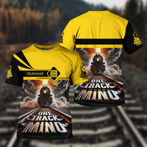 Railspirit Personalized Central of Georgia Railway T Shirt One Track Mind Train Printed Shirt