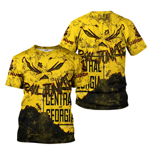 Railspirit Personalized Central of Georgia Railway T-Shirt Torn Graphic Style Train Shirt For Rail Junkie