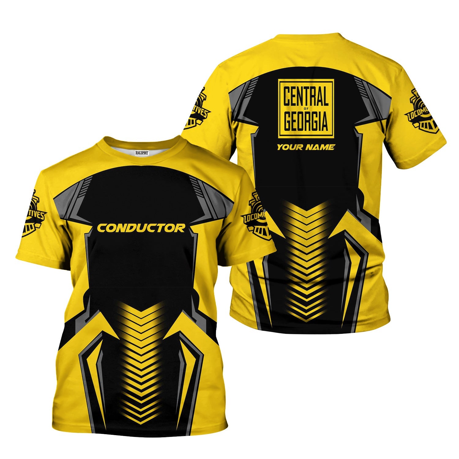 Railspirit Personalized Central of Georgia Railway T-Shirt Standout Style with Custom Position Train Shirt