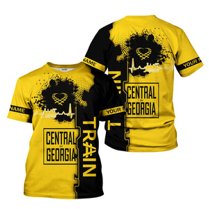 Railspirit Personalized Central of Georgia Railway T-Shirt Engine Heartbeat and Track Love Style Shirt Gift Idea For Train Lovers
