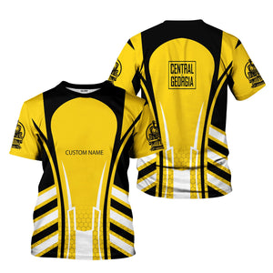 Railspirit Personalized Central of Georgia Railway T-Shirt Striped Railroad Style Train Shirt All Over Print