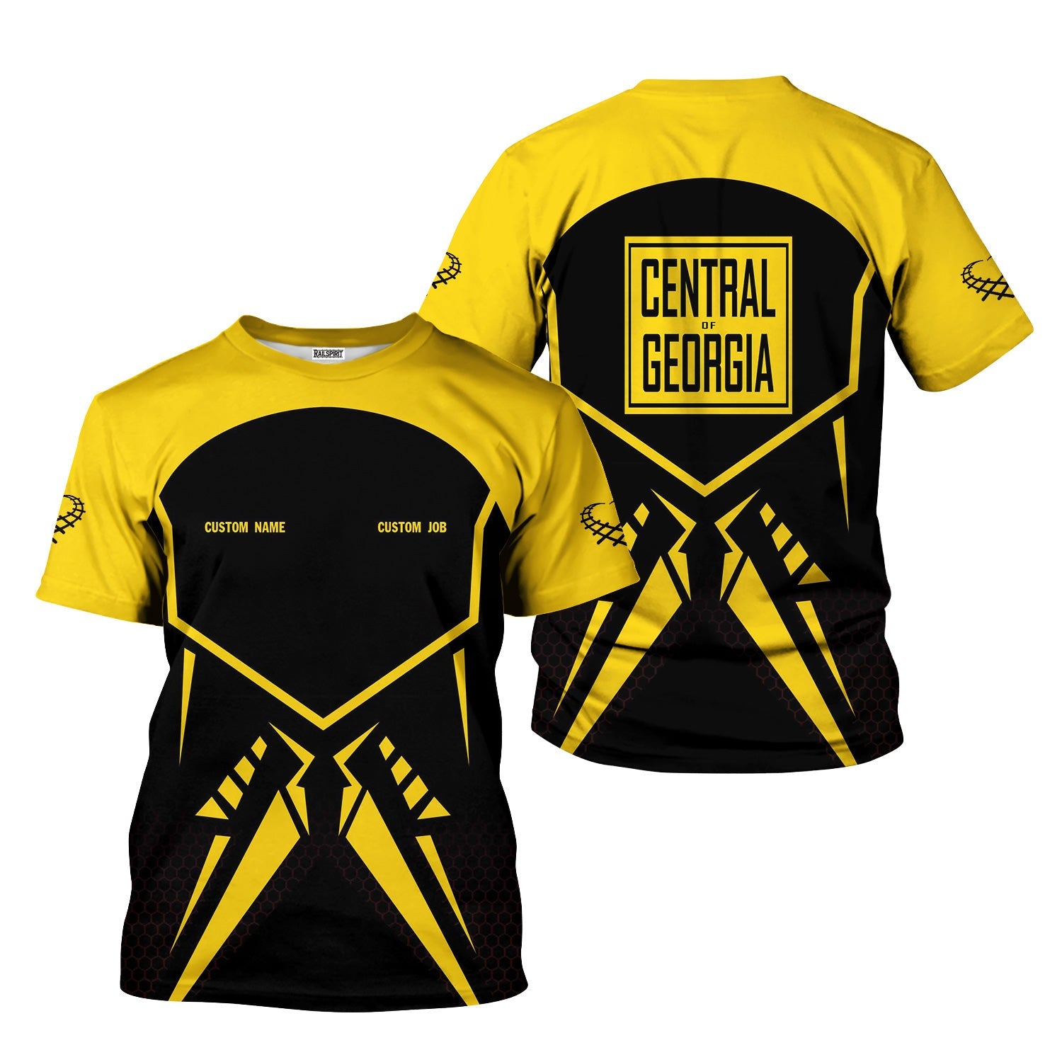 Railspirit Personalized Central of Georgia Railway T-Shirt Vibriant Style with Custom Position Train Shirt