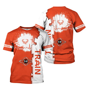 Railspirit Personalized Texas and Pacific Railway T-Shirt Engine Heartbeat and Track Love Style Shirt Gift Idea For Train Lovers