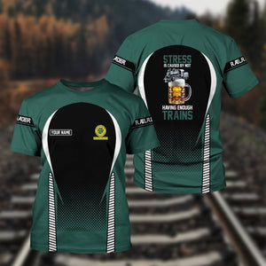 Railspirit Personalized Southern Railway U.S T Shirt Stress Is Caused By Not Having Enough Trains SOU Shirt All Over Print