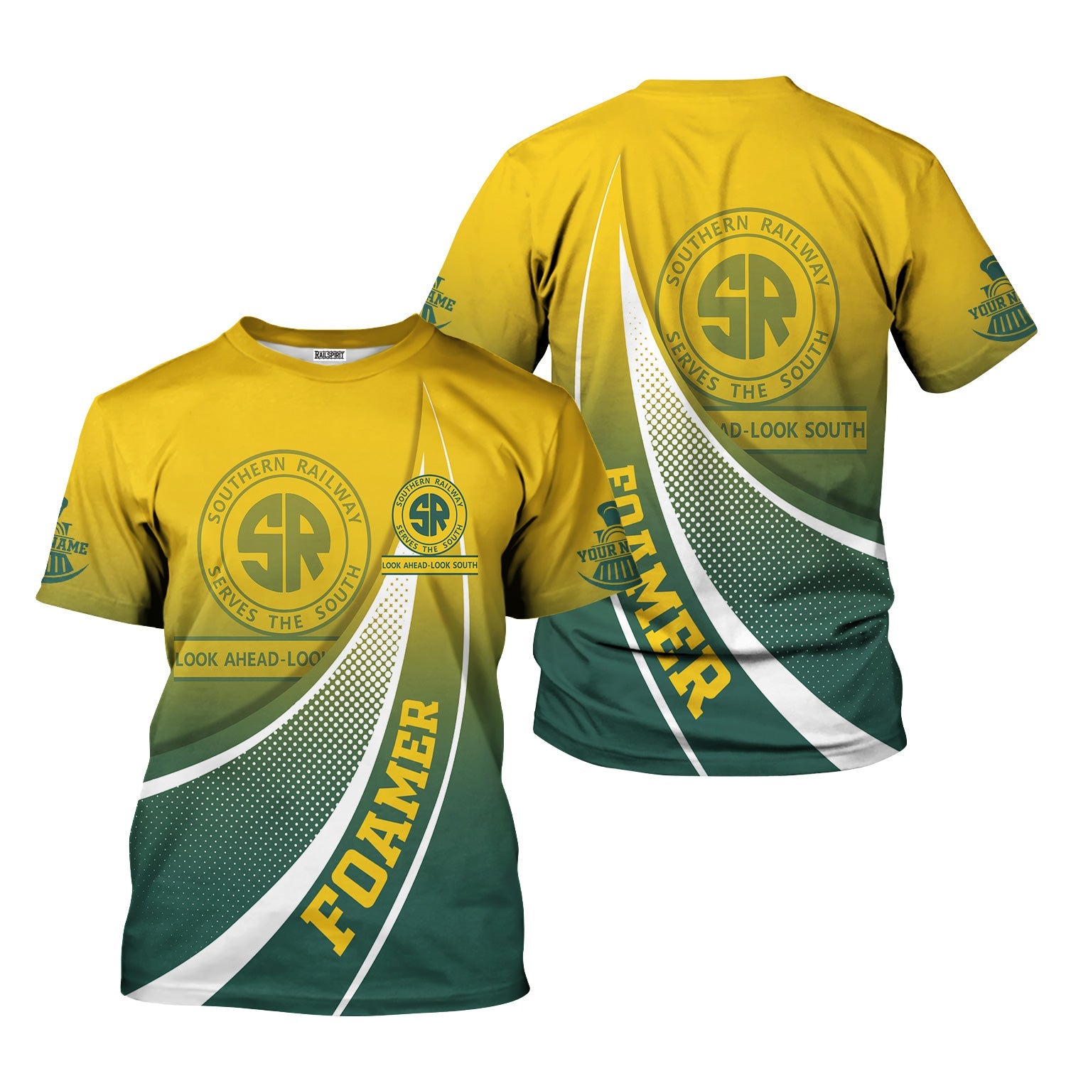 Railspirit Personalized Southern Railway U.S T-Shirt Railway-Themed Style SOU Shirt Gift Idea For Trainspotter